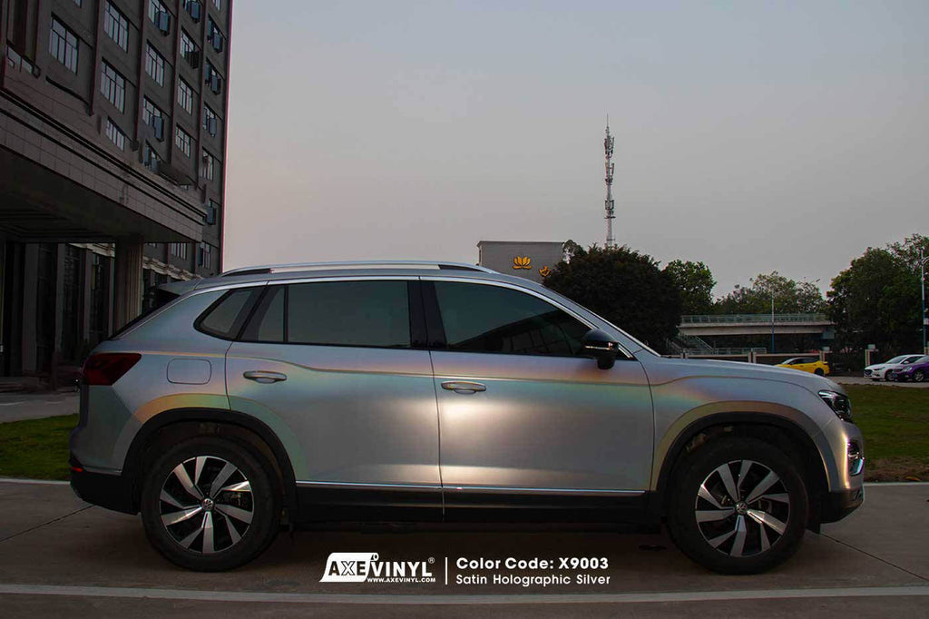 Satin Holographic Silver Vinyl