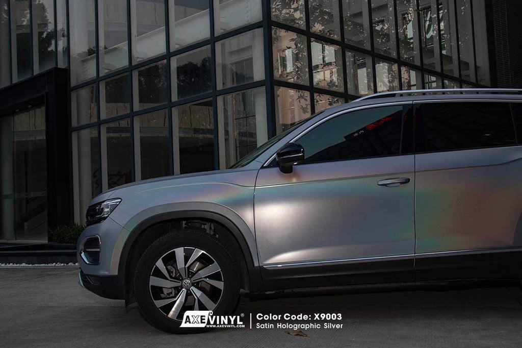 Satin Holographic Silver Vinyl