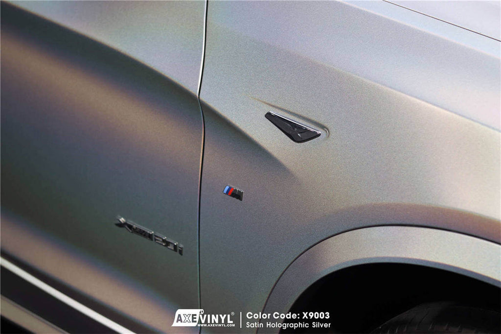 Satin Holographic Silver Vinyl