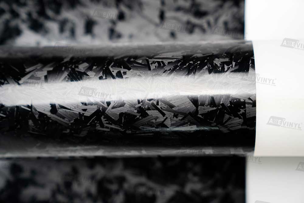 Forged Gloss Carbon Fiber Black Car Vinyl Wrap Air Release Sticker Sheet  Film 