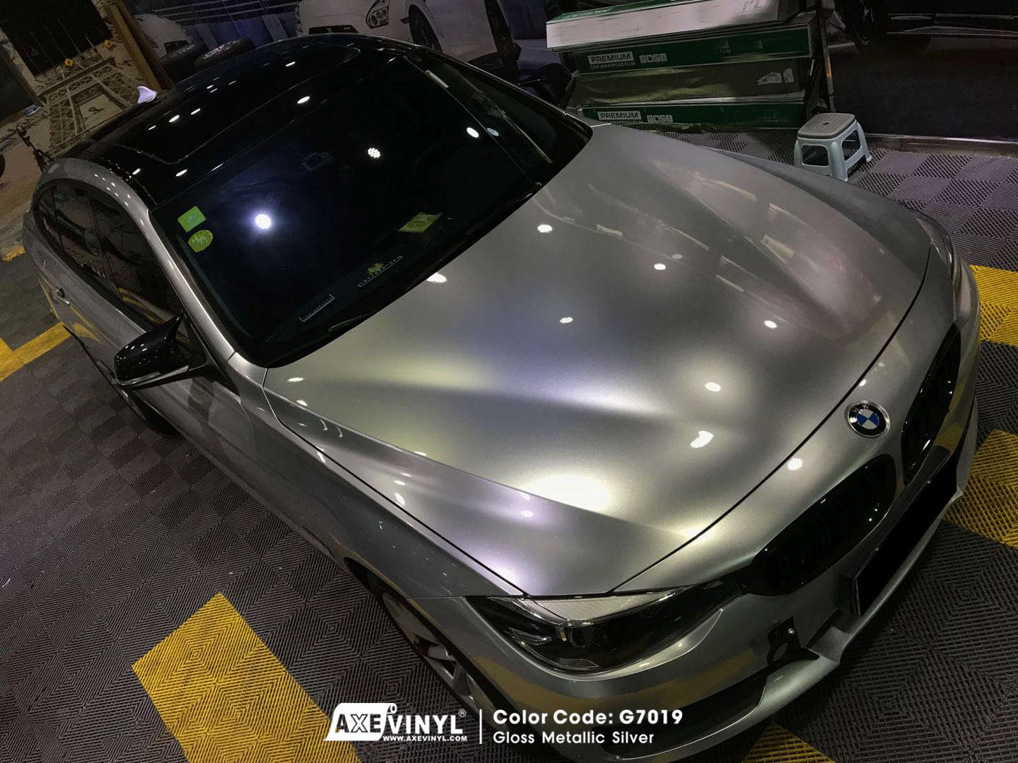 Glossy Metallic Champagne Silver Vinyl Wrap