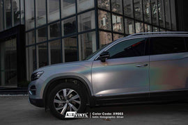 Satin Holographic Silver Vinyl