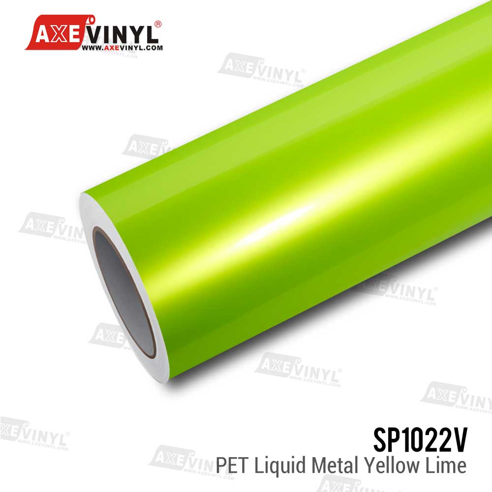 PET Liquid Metal Yellow Lime Vinyl