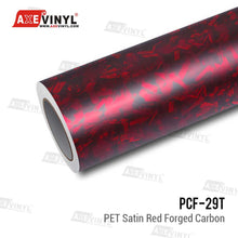 Load image into Gallery viewer, PET Satin Red Forged Carbon Vinyl