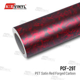 PET Satin Red Forged Carbon Vinyl