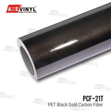 Load image into Gallery viewer, PET Black Gold Carbon Fiber Vinyl