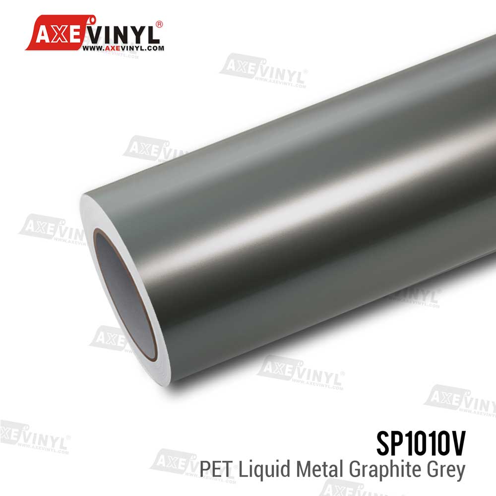 PET Liquid Metal Graphite Grey Vinyl
